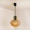 Amber Bubble Glass Pendant Lamp by Helena Tynell, 1960s 17