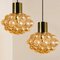Amber Bubble Glass Pendant Lamp by Helena Tynell, 1960s, Image 16