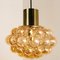 Amber Bubble Glass Pendant Lamp by Helena Tynell, 1960s 7