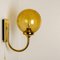 Blown Amber Glass and Brass Wall Lights from Limburg Glashütte, 1960s, Set of 2 15