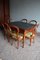 Antique Mahogany Biedermeier Extending Table with 6 Chairs, Set of 7 3