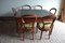 Antique Mahogany Biedermeier Extending Table with 6 Chairs, Set of 7 1