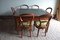 Antique Mahogany Biedermeier Extending Table with 6 Chairs, Set of 7, Image 1