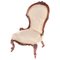 Chaise Ladies Victorienne Antique en Noyer Sculpté 1