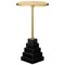 Granite and Steel Side Table with Gold Top 1