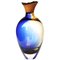 Skulpturale Vase aus geblasenem Glas in Blau & Bernsteingelb von Pia Wüstenberg für Forma 1