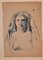Bruno Saetti, Frau Portrait in Shadow, Ink and Pen, 1940er 1