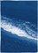 Sandy Shore mit Schaumstoff, nautischer Cyanotypie Druck auf Aquarellpapier, Strand Küste, 2021 1