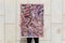 Schwarze Pinselstriche Gesten auf Lachs, Abstrakte Malerei auf Papier, Pastell Modern, 2021 5