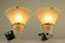 Vintage Handgeblasene Wandlampen mit Bemalten Glasschirmen von Doria Leuchten, 2er Set 3