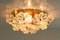 Vintage Brass & Glass Flower Flush Mount Ceiling Lamp by Ernst Palme for Palwa 2