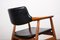 Danish Teak & Black Skai Model 43 Desk Chair by Erik Kirkegaard for Hong Stolfabrik, 1960s, Image 15