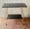 Formica & Brass Side Table TV Stand on Wheels, 1960s 2