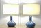 Holmegaard Troll 2 Iridescent Blue Glass Lamps by Sidse Werner, Denmark 1980s, Set of 2 4