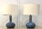 Holmegaard Troll 2 Iridescent Blue Glass Lamps by Sidse Werner, Denmark 1980s, Set of 2 9
