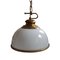 Mid-Century Brass & Milk Glass Pendant Lamp, Image 1