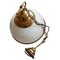 Mid-Century Brass & Milk Glass Pendant Lamp, Image 3