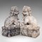 Pair, Antique Decorative Dogs of Fu, Chinese, Statue, Ornament, Victorian, 1900 , Set of 2 11