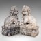 Pair, Antique Decorative Dogs of Fu, Chinese, Statue, Ornament, Victorian, 1900 , Set of 2, Image 11