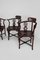 Asian Carved Inlaid Wood Armchairs, Early 20th Century, Set of 4 3
