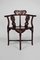 Asian Carved Inlaid Wood Armchairs, Early 20th Century, Set of 4 1