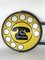 Señal de teléfono italiana de metal de dos caras esmaltado en amarillo, años 70, Imagen 6