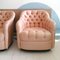 Mid-Century American Deep Buttoned Lounge Chairs with Pale Pink Upholstery, Set of 2 5