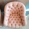 Mid-Century American Deep Buttoned Lounge Chairs with Pale Pink Upholstery, Set of 2 3
