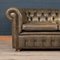 Leather Chesterfield 3-Seat Sofa with Button Down Seats, 20th Century 19