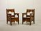 Middle Eastern Decorated Carved Wood Armchairs, 1950s, Set of 2 2