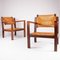 Sedie in legno e paglia con schienali regolabili, anni '60, set di 2, Immagine 7