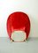Italian Silver & Cherry Red Velvet Lounge Chair with Brass Feet by Guglielmo Veronesi for ISA Bergamo, 1950s 9