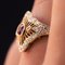 Modern Ruby Diamonds 18 Karat Yellow Gold Lace Ring, Image 8
