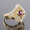 Modern Ruby Diamonds 18 Karat Yellow Gold Lace Ring 5