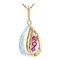 Modern Ruby & Diamond 18 Karat Yellow White Gold Pendant and Chain 1