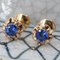 French Blue Sapphire 18 Karat Yellow Gold Stud Earrings, 1960s, Set of 2 3