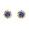 French Blue Sapphire 18 Karat Yellow Gold Stud Earrings, 1960s, Set of 2 1
