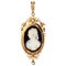 Achatperle & Onyx Cameo 18 Karat Roségold Brosche aus 19. Jhdt 1