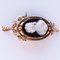 19th-Century Natural Pearls & Onyx Cameo 18 Karat Rose Gold Pendant Brooch 18