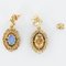 Yellow Gold Opal Dangling Earrings, 1960s, Set of 2 10