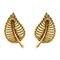 French 18 Karat Yellow Gold Leaf Shaped Clip Earrings, 1980s, Set of 2 1