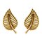 French 18 Karat Yellow Gold Leaf Shaped Clip Earrings, 1980s, Set of 2, Image 1