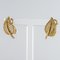 French 18 Karat Yellow Gold Leaf Shaped Clip Earrings, 1980s, Set of 2, Image 3