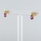 Modern Diamond & Ruby Yellow Gold Pendant and Earrings, Set of 2, Image 8