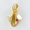Modern Diamond & Ruby Yellow Gold Pendant and Earrings, Set of 2 17