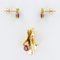 Modern Diamond & Ruby Yellow Gold Pendant and Earrings, Set of 2 16