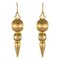 20th-Century Italian Yellow Gold Dangle Earrings, Set of 2 1