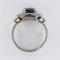 Art Deco Style Sapphire & Diamond 18 Karat White Gold Ring 15