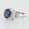 Art Deco Style Sapphire & Diamond 18 Karat White Gold Ring 3