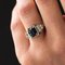 Art Deco Style Sapphire & Diamond 18 Karat White Gold Ring 6